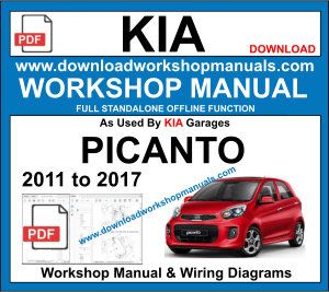 Kia Picanto repair workshop manual 2011 to 2017